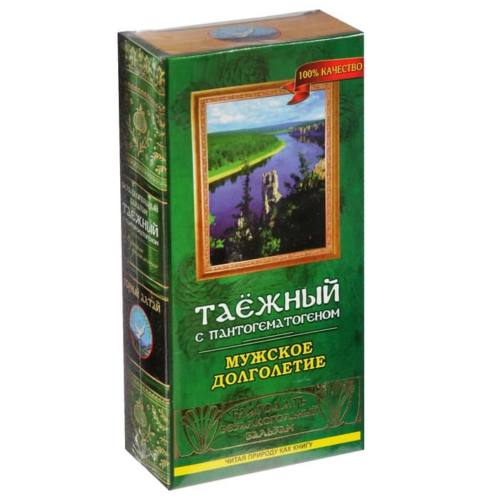 Безалкогольный алтайский бальзам на травах «Таёжный» с пантогематогеном, мужское долголетие, 250 мл