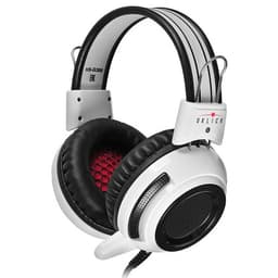 Наушники с микрофоном Oklick HS-G300 ARMAGEDDON, мониторные, оголовье, провод 2.3 м, белые