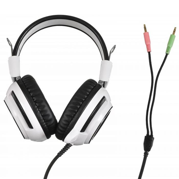 Наушники с микрофоном Oklick HS-G300 ARMAGEDDON, мониторные, оголовье, провод 2.3 м, белые