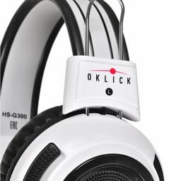 Наушники с микрофоном Oklick HS-G300 ARMAGEDDON, мониторные, оголовье, провод 2.3 м, белые