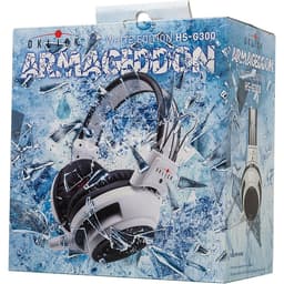 Наушники с микрофоном Oklick HS-G300 ARMAGEDDON, мониторные, оголовье, провод 2.3 м, белые