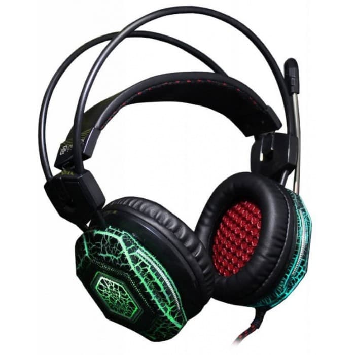 Наушники с микрофоном Oklick HS-L500G TOXIC, мониторные, оголовье, провод 2.2 м, чёрные