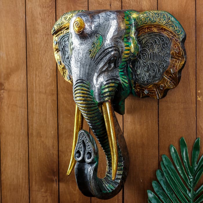 Панно настенное «Голова слона», 33×13×40 см