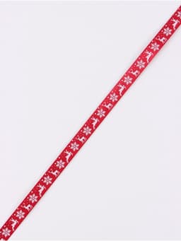 Лента атласная «Олени», 1.5 см × 23±1 м, красная