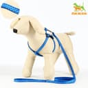 Комплект прошитый «Горошек», ширина 1 см, поводок 120 см, шлейка 23-35 см, синий