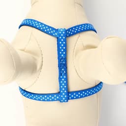 Комплект прошитый «Горошек», ширина 1 см, поводок 120 см, шлейка 23-35 см, синий