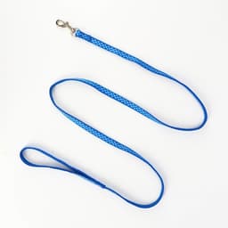 Комплект прошитый «Горошек», ширина 1 см, поводок 120 см, шлейка 23-35 см, синий