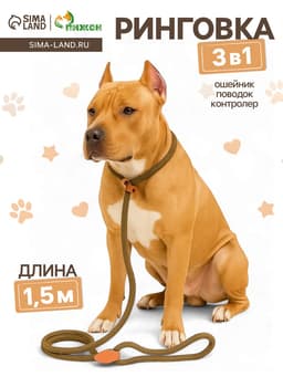 Ринговка для собак, 150×1 см, бежевая