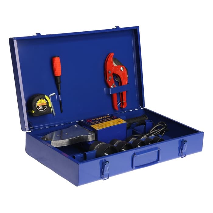 Аппарат для сварки пластиковых труб ТУНДРА, 1000/2000 Вт, комплект насадок 20-50 мм, 50-300°