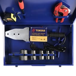 Аппарат для сварки пластиковых труб ТУНДРА, 1000/2000 Вт, комплект насадок 20-50 мм, 50-300°