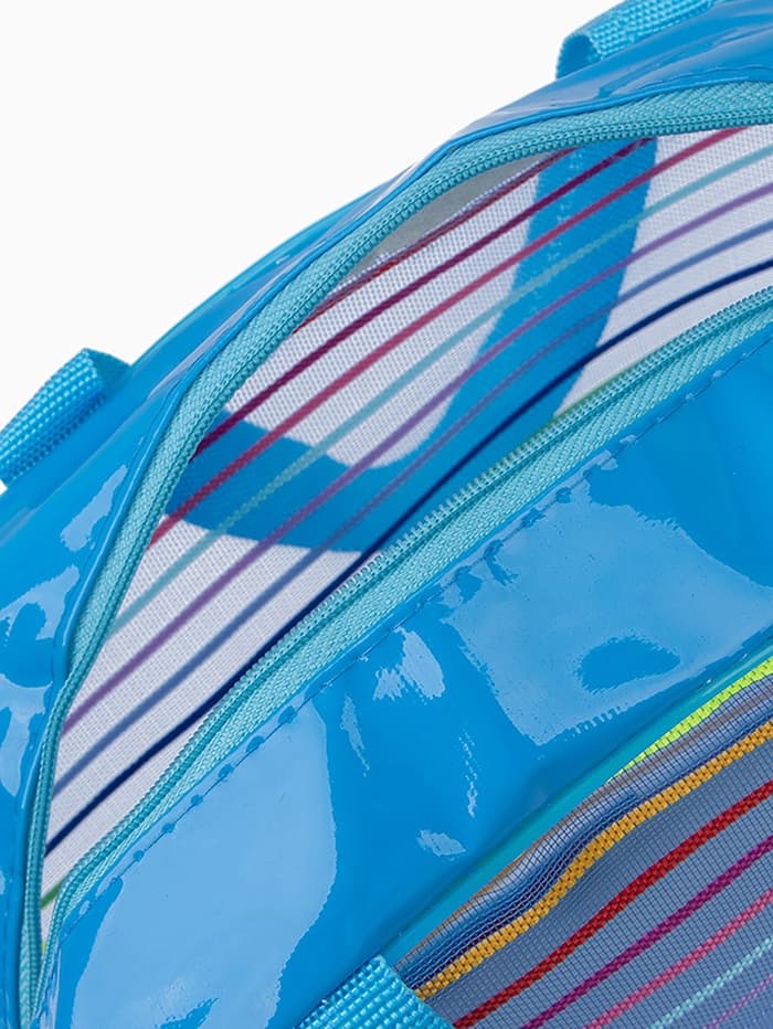 Косметичка-сумка на молнии в сетку, большая, с ручками, в полоску, МИКС