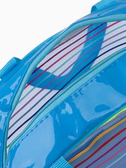 Косметичка-сумка на молнии в сетку, большая, с ручками, в полоску, МИКС