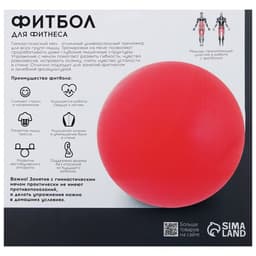 Фитбол ONLYTOP, d=75 см, 1000 г, антивзрыв, цвет голубой