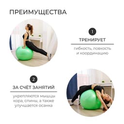 Фитбол ONLYTOP, d=85 см, 1400 г, антивзрыв, цвет зелёный