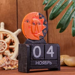 Календарь настольный «Месяц и солнце», 10×5×15 см, дерево