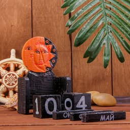 Календарь настольный «Месяц и солнце», 10×5×15 см, дерево