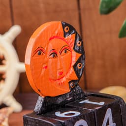 Календарь настольный «Месяц и солнце», 10×5×15 см, дерево