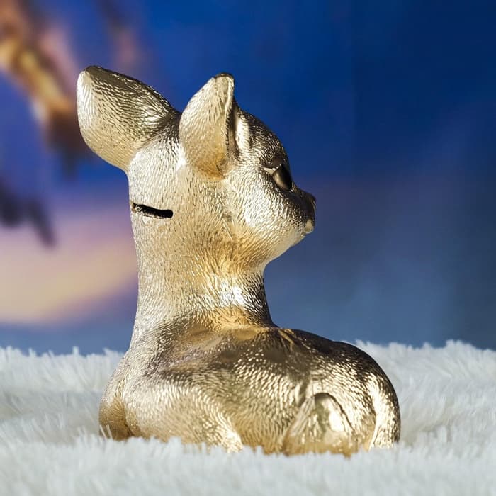Копилка для денег «Олененок», гипс, под золото, 17×10×18 см