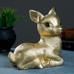 Копилка для денег «Олененок», гипс, под золото, 17×10×18 см