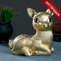 Копилка для денег «Олененок», гипс, под золото, 17×10×18 см