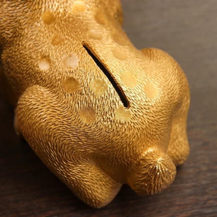 Копилка для денег «Олененок», гипс, под золото, 17×10×18 см