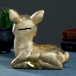 Копилка для денег «Олененок», гипс, под золото, 17×10×18 см