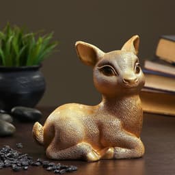 Копилка для денег «Олененок», гипс, под золото, 17×10×18 см