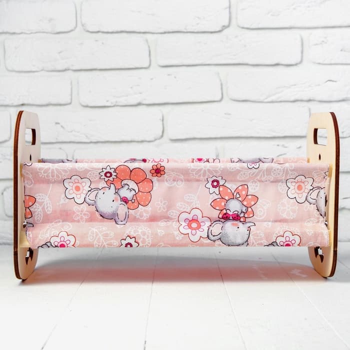 Кроватка деревянная для кукол Десятое Королевство «Катюша», 44×24×24 см, с постельным бельём