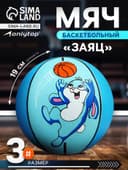 Баскетбольный мяч ONLYTOP «Заяц», клееный, 8 панелей, р. 3, резина, резиновая камера