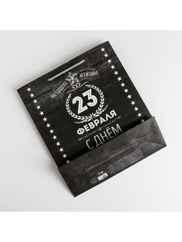 Пакет подарочный ламинированный, упаковка, «С 23 февраля», ML 23×27×11.5 см