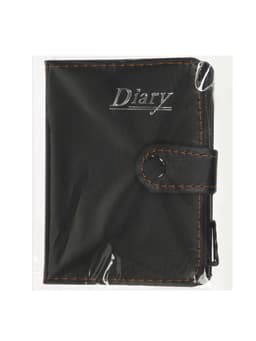 Записная книжка А7, 65 листов, с ручкой, обложка ПВХ, на кнопке, чёрная