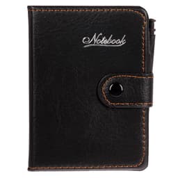 Записная книжка А7, 65 листов, с ручкой, обложка ПВХ, на кнопке, чёрная