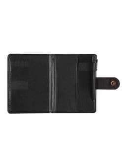 Записная книжка А7, 65 листов, с ручкой, обложка ПВХ, на кнопке, чёрная