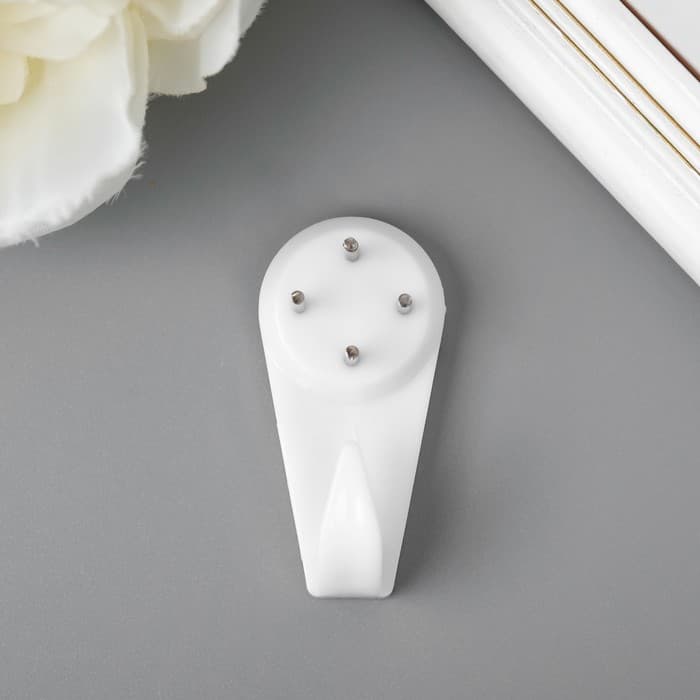 Крючок универсальный, пластик, металл, набор 5 шт., 4×2 см