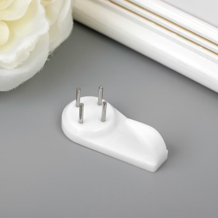 Крючок универсальный, пластик, металл, набор 5 шт., 4×2 см