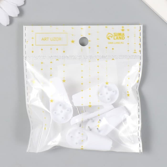 Крючок универсальный, пластик, металл, набор 5 шт., 4×2 см