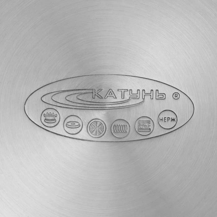 Кастрюля Катунь «Гретта», 2.5 л, d=18 см, с крышкой, капсульное дно, индукция, нержавеющая сталь, AISI - 201, хромированная