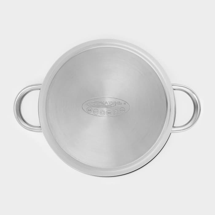 Кастрюля Катунь «Гретта», 4.5 л, d=22 см, с крышкой, капсульное дно, индукция, нержавеющая сталь, AISI - 201, хромированная