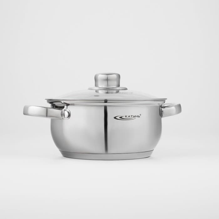 Набор кастрюль «Гретта», 2 предмета: 2.2; 4.2 л, капсульное дно, индукция, нержавеющая сталь, AISI - 201