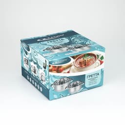 Набор кастрюль «Гретта», 2 предмета: 2.2; 4.2 л, капсульное дно, индукция, нержавеющая сталь, AISI - 201