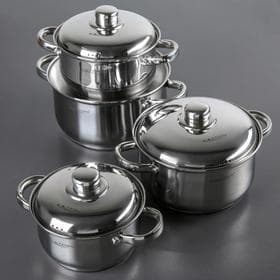 Набор кастрюль «Гретта», 4 предмета: 1.8 л, 2.5 л, 3.4 л, 4.5 л, капсульное дно, индукция, нержавеющая сталь, AISI - 201