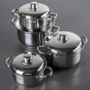 Набор кастрюль «Гретта», 4 предмета: 1.8 л, 2.5 л, 3.4 л, 4.5 л, капсульное дно, индукция, нержавеющая сталь, AISI - 201