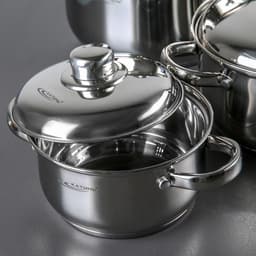 Набор кастрюль «Гретта», 4 предмета: 1.8 л, 2.5 л, 3.4 л, 4.5 л, капсульное дно, индукция, нержавеющая сталь, AISI - 201