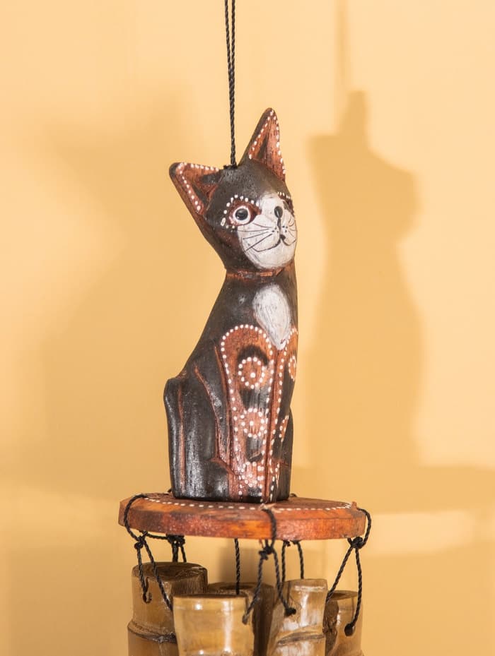 Музыка ветра «Кошечка», 44×8×8 см, бамбук