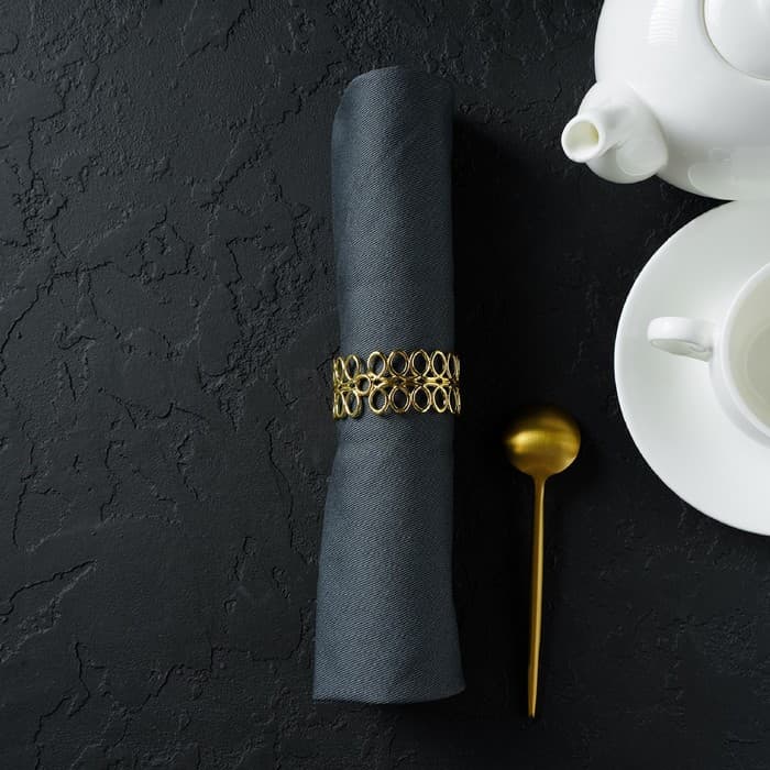 Кольцо для салфеток «Венок», 4.5×2 см, железо, золотистое