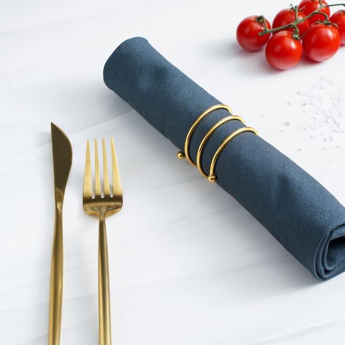 Кольцо для салфеток «Спираль», 4.5×4 см, железо, золотистое