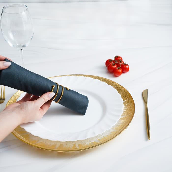 Кольцо для салфеток «Спираль», 4.5×4 см, железо, золотистое