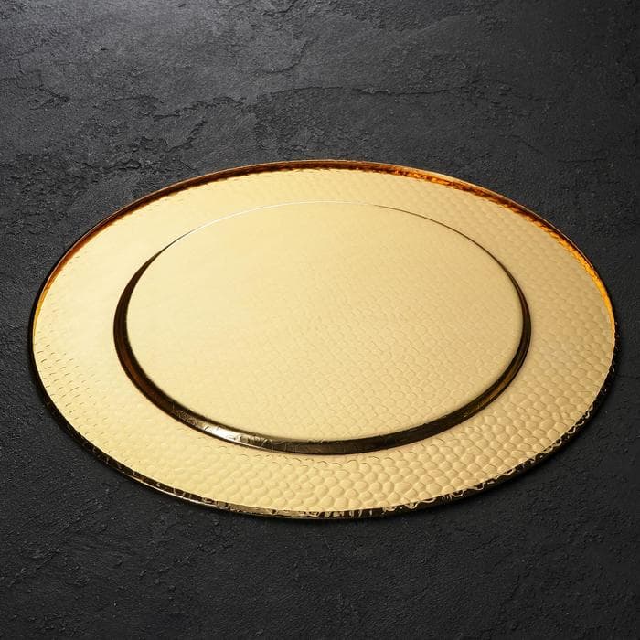 Поднос «Валерия», d=30 см, металл, золотистый