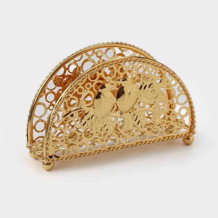 Салфетница декоративная «Птицы», 15×4×8.5 см, золотистая