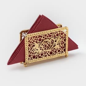 Салфетница «Сердца», декоративная, 14×9.5×4 см, золотистая